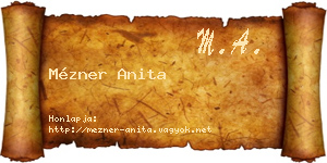 Mézner Anita névjegykártya