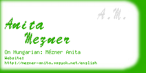 anita mezner business card