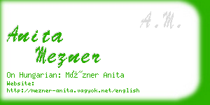 anita mezner business card